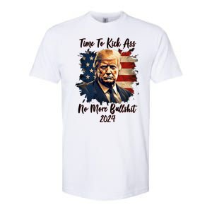 Time To Kick Ass No More Bullshit Trump 2024 Usa Softstyle CVC T-Shirt