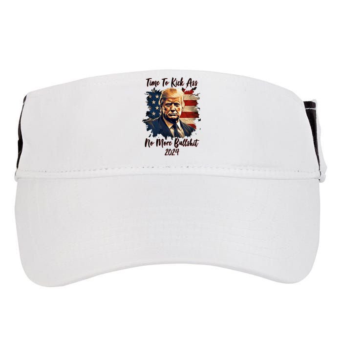 Time To Kick Ass No More Bullshit Trump 2024 Usa Adult Drive Performance Visor