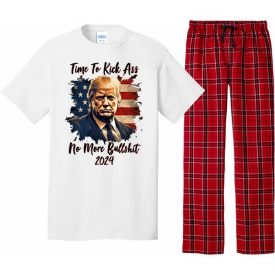 Time To Kick Ass No More Bullshit Trump 2024 Usa Pajama Set