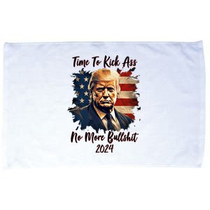 Time To Kick Ass No More Bullshit Trump 2024 Usa Microfiber Hand Towel