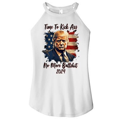 Time To Kick Ass No More Bullshit Trump 2024 Usa Women's Perfect Tri Rocker Tank