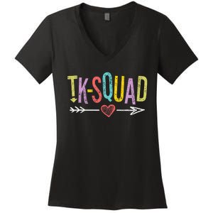 TK-Squad Transitional Kindergarten Teacher Team Women's V-Neck T-Shirt