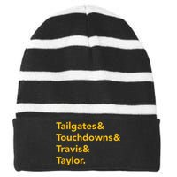 Travis & Taylor Kansas City Football Striped Beanie with Solid Band