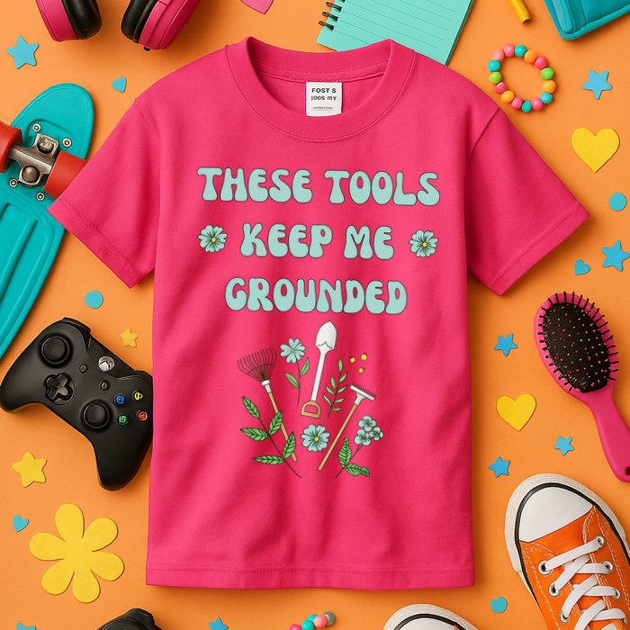 These Tools Keep Me Grounded Spring Garden Kids T-Shirt