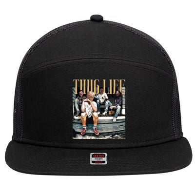 Trump Thug Life 7 Panel Mesh Trucker Snapback Hat