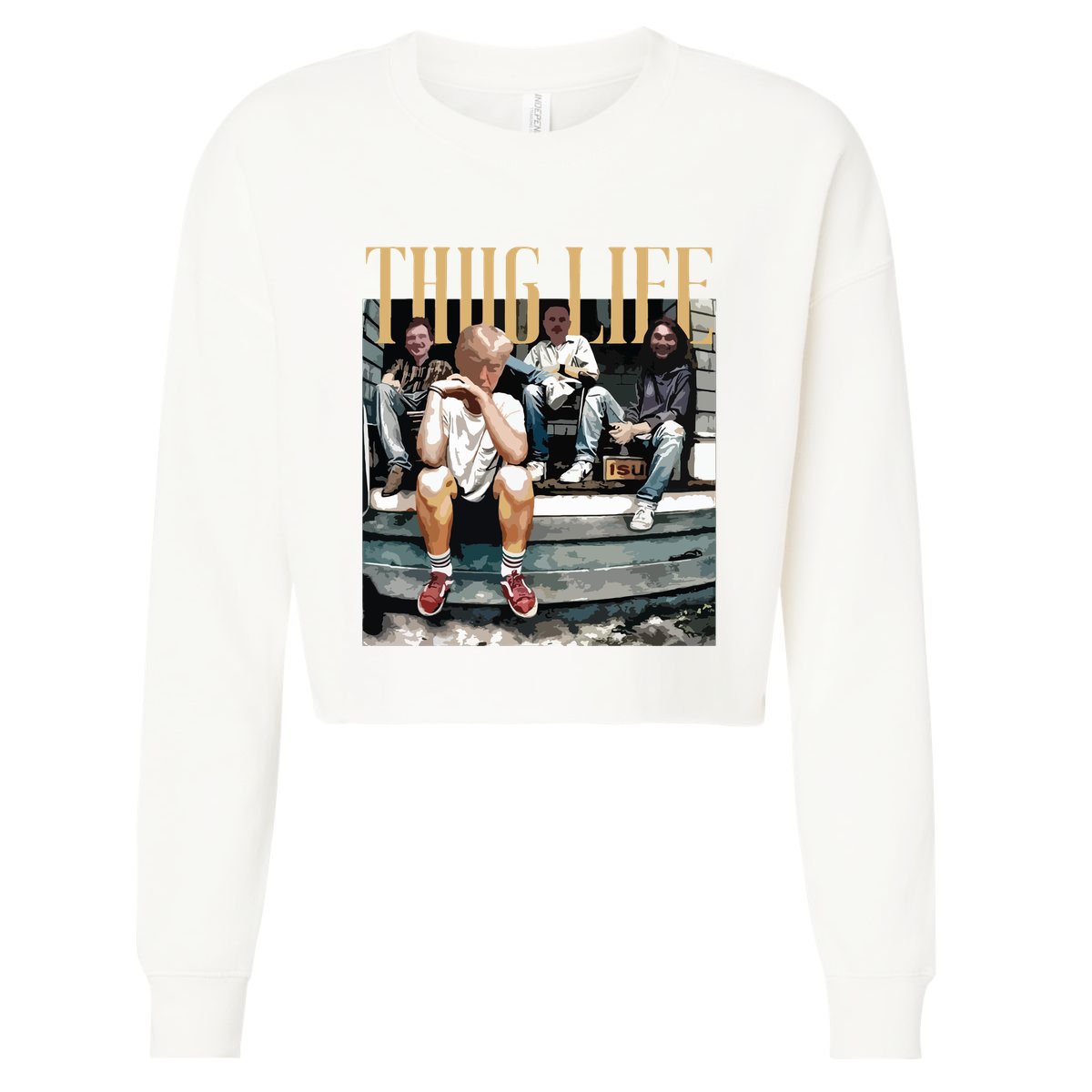 Trump Thug Life Cropped Pullover Crew