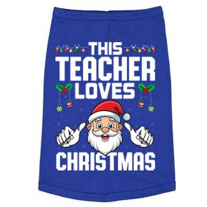 This Teacher Loves Christmas Santa Educator Xmas Holiday Gift Doggie Tank