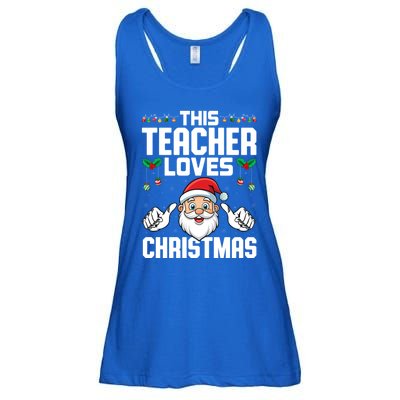 This Teacher Loves Christmas Santa Educator Xmas Holiday Gift Ladies Essential Flowy Tank