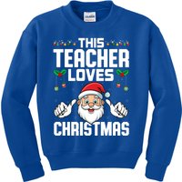 This Teacher Loves Christmas Santa Educator Xmas Holiday Gift Kids Sweatshirt