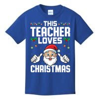 This Teacher Loves Christmas Santa Educator Xmas Holiday Gift Kids T-Shirt