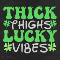 Thick Thighs Lucky Vibes St Patricks Day Shamrock Clover Gift 11oz C Handle Ceramic Mug