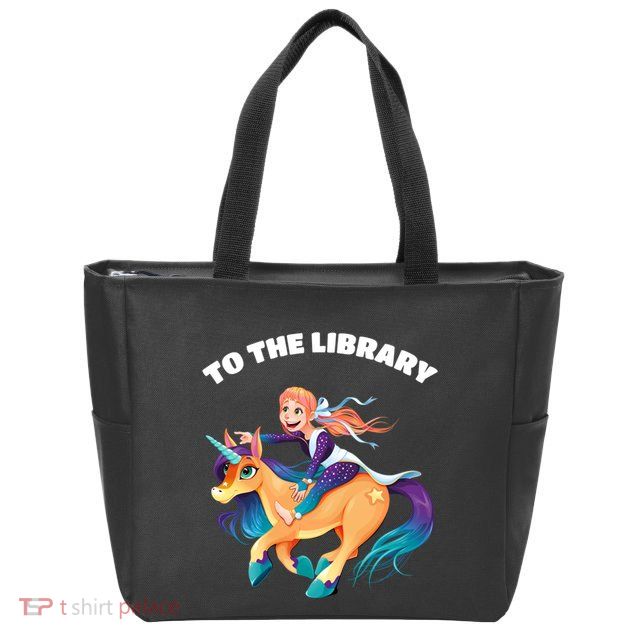 To The Library Zip Tote Bag