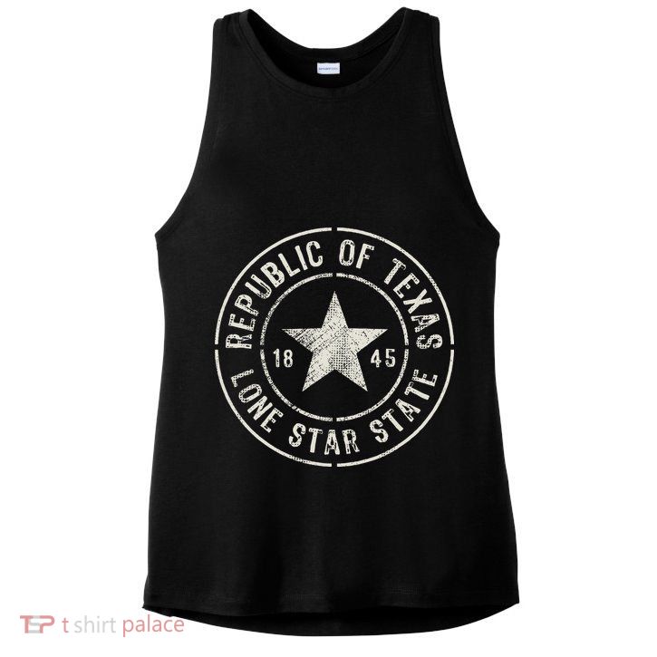 Texas The Lone Star State Republic Of Texas 1845 Ladies PosiCharge Tri-Blend Wicking Tank