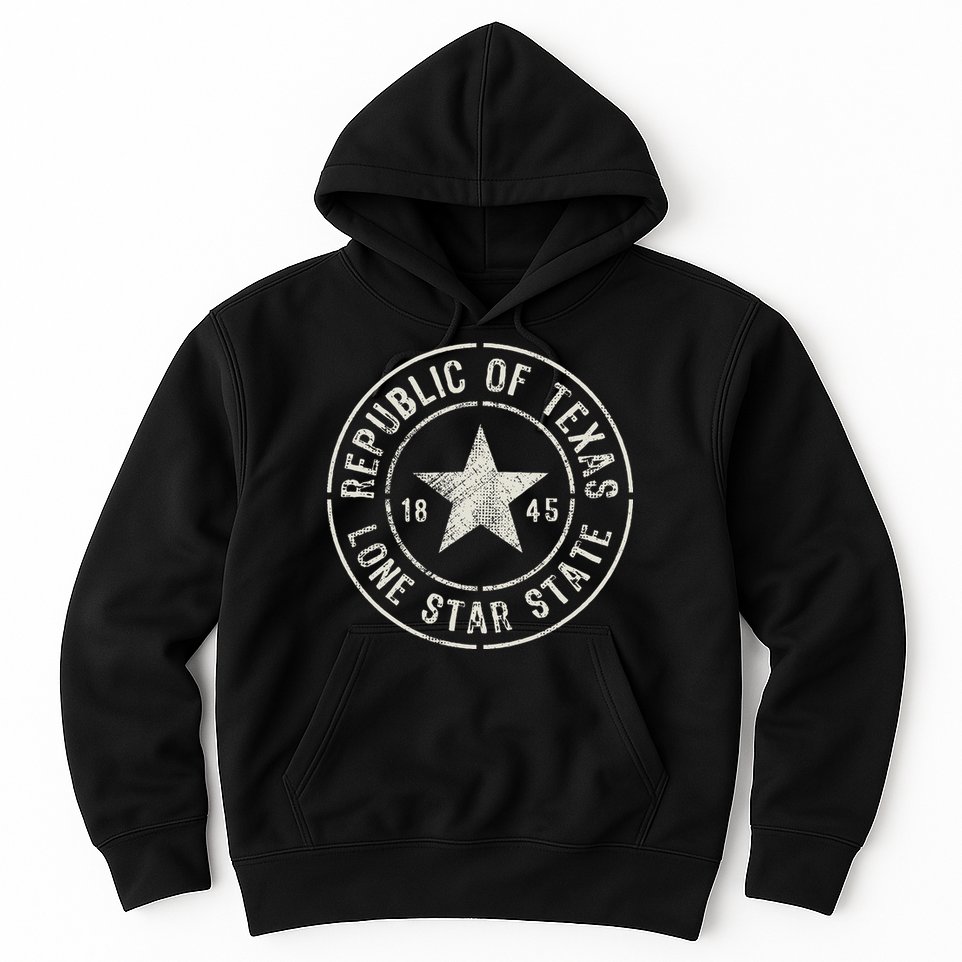 Texas The Lone Star State Republic Of Texas 1845 Hoodie