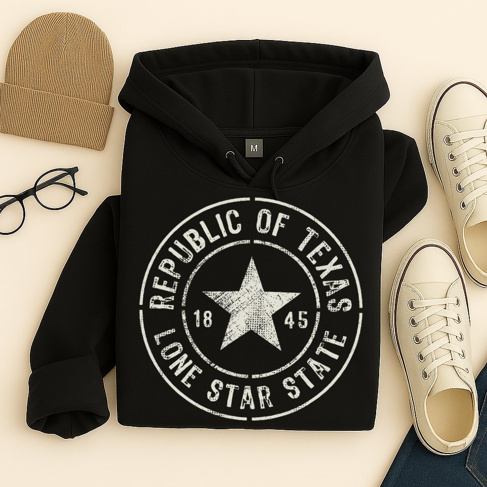 Texas The Lone Star State Republic Of Texas 1845 Hoodie