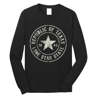 Texas The Lone Star State Republic Of Texas 1845 Long Sleeve Shirt