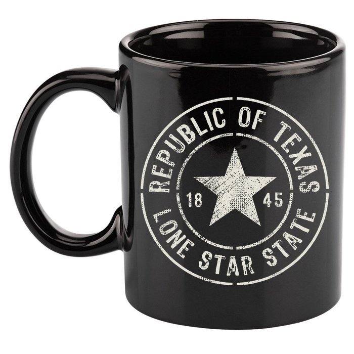 Texas The Lone Star State Republic Of Texas 1845 11oz C Handle Ceramic Mug