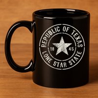 Texas The Lone Star State Republic Of Texas 1845 11oz C Handle Ceramic Mug