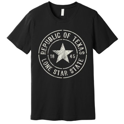 Texas The Lone Star State Republic Of Texas 1845 Premium T-Shirt