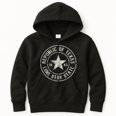 Texas The Lone Star State Republic Of Texas 1845 Kids Hoodie