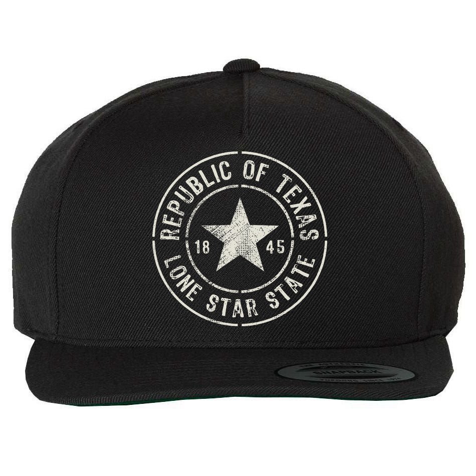 Texas The Lone Star State Republic Of Texas 1845 Wool Snapback Cap