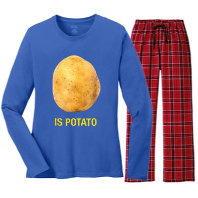 Trendy The Late Show With Stephen Colbert Is Potato Charity Women's Long Sleeve Flannel Pajama Set 