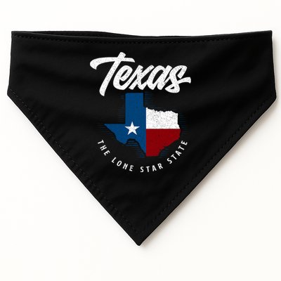 Texas The Lone Star State Texas Map USA-Made Doggie Bandana