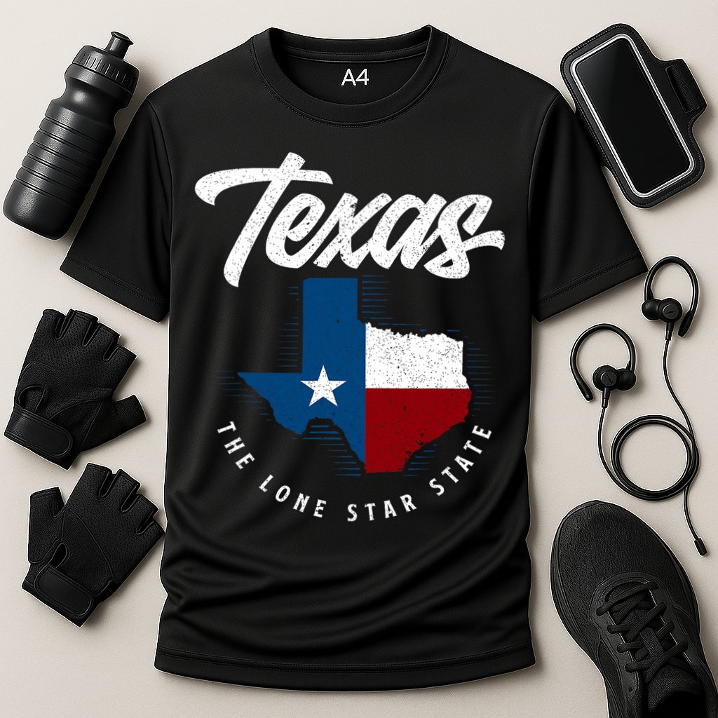 Texas The Lone Star State Texas Map Performance Shirt