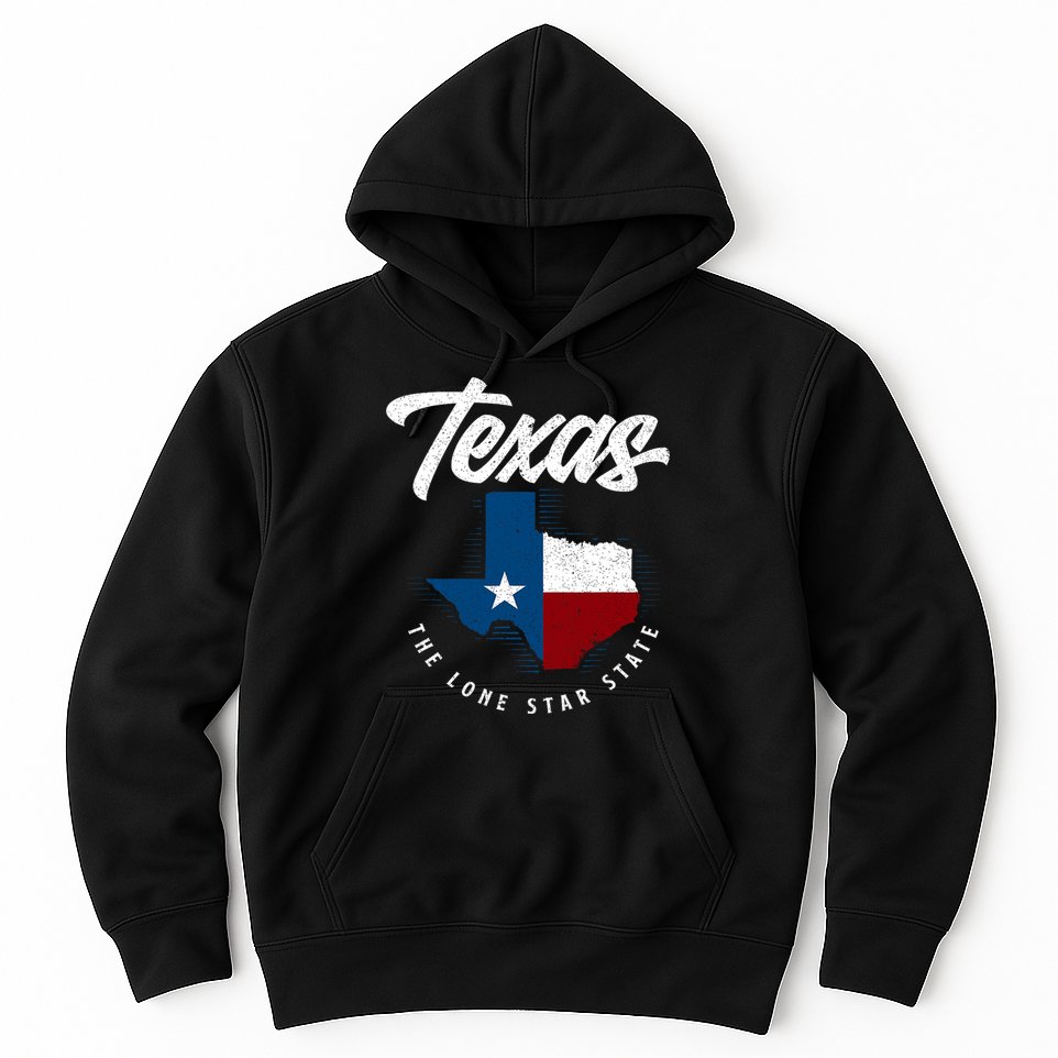 Texas The Lone Star State Texas Map Hoodie
