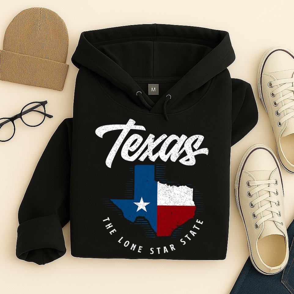 Texas The Lone Star State Texas Map Hoodie