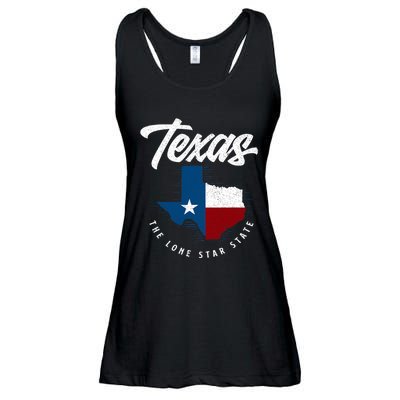 Texas The Lone Star State Texas Map Ladies Essential Flowy Tank