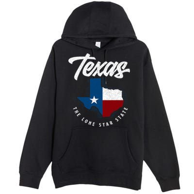 Texas The Lone Star State Texas Map Premium Pullover Hoodie