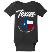Texas The Lone Star State Texas Map Baby Bodysuit