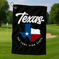 Texas The Lone Star State Texas Map Golf Towel