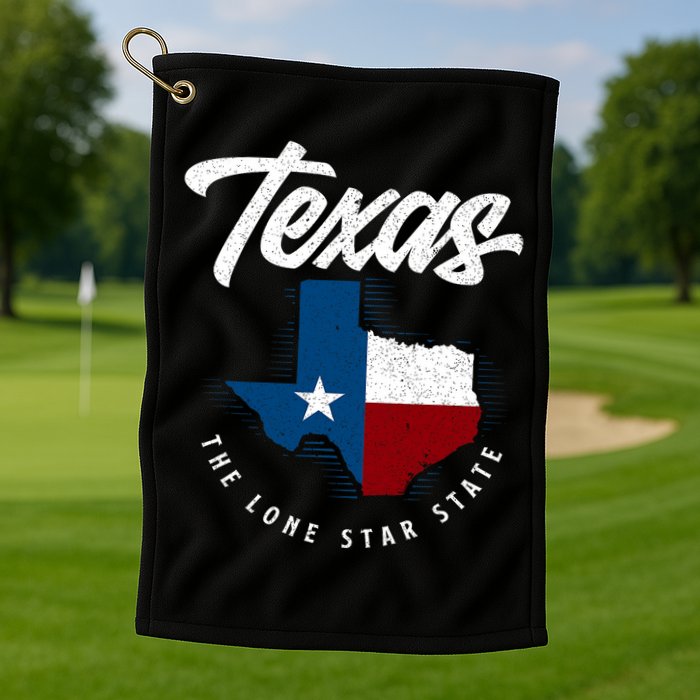 Texas The Lone Star State Texas Map Golf Towel
