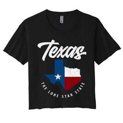 Texas The Lone Star State Texas Map Crop Top
