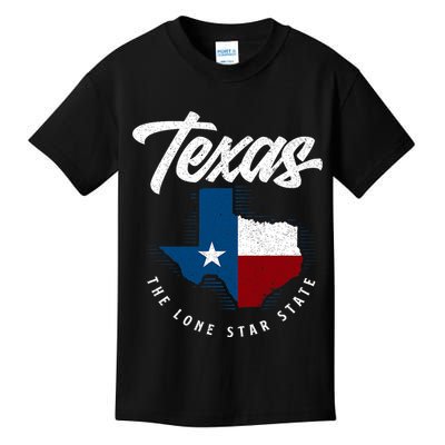 Texas The Lone Star State Texas Map Kids T-Shirt