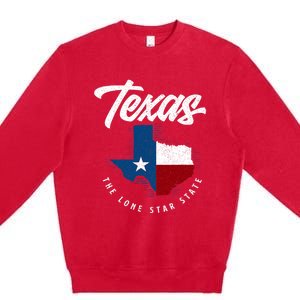 Texas The Lone Star State Texas Map Premium Crewneck Sweatshirt