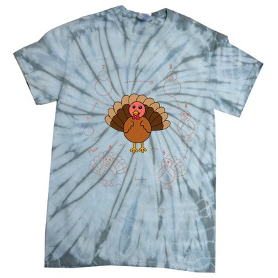 Turkey Thanksgiving Lovers Art Teacher And Student Tie-Dye T-Shirt