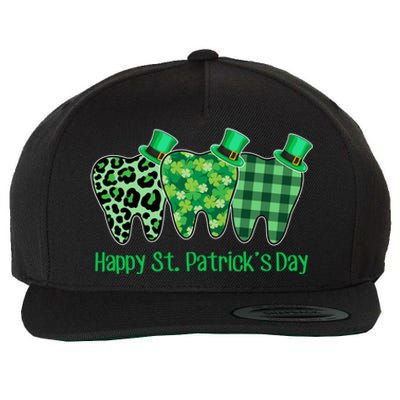 Three Tooth Leprechaun Hat Dentist Happy St Patrick's Day Gift Wool Snapback Cap