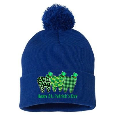 Three Tooth Leprechaun Hat Dentist Happy St Patrick's Day Gift Pom Pom 12in Knit Beanie