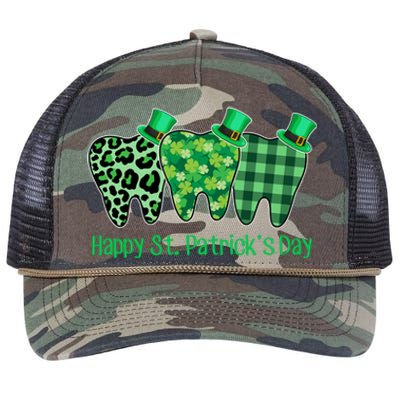 Three Tooth Leprechaun Hat Dentist Happy St Patrick's Day Gift Retro Rope Trucker Hat Cap