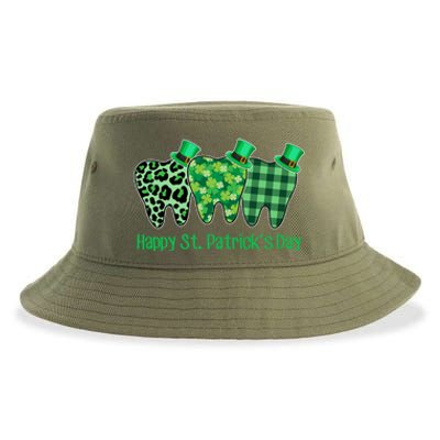 Three Tooth Leprechaun Hat Dentist Happy St Patrick's Day Gift Sustainable Bucket Hat