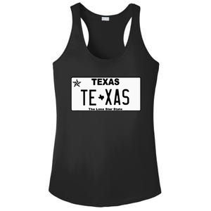 Texas TX License Plate Classic Ladies PosiCharge Competitor Racerback Tank