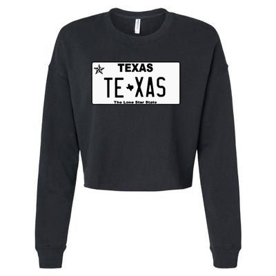 Texas TX License Plate Classic Cropped Pullover Crew