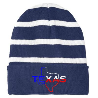 Texas The Lone Star State Striped Beanie with Solid Band