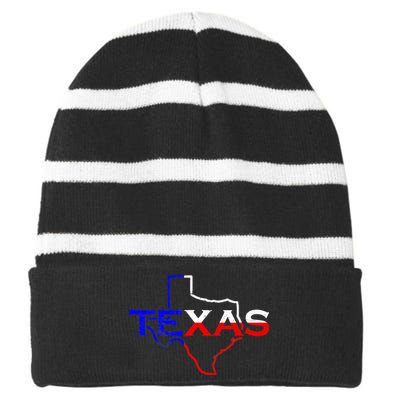 Texas The Lone Star State Novelty Striped Beanie with Solid Band