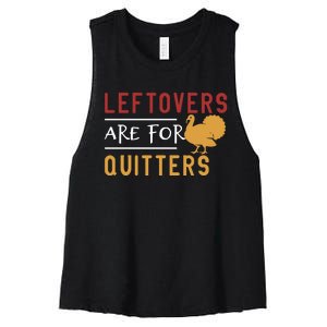 Thanksgiving Turkey Leftovers Humor Graphic Women's Racerback Cropped Tank