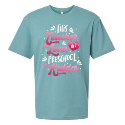 This Teacher Loves Her Preschool Dos Valentine's Day Cool Gift Sueded Cloud Jersey T-Shirt