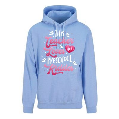 This Teacher Loves Her Preschool Dos Valentine's Day Cool Gift Unisex Surf Hoodie